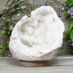 Natural Calcite Geode Lamp with Large LED Light Base DS1039 | Himalayan Salt Factory