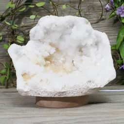 Natural Calcite Geode Lamp with Large LED Light Base DS1040 | Himalayan Salt Factory
