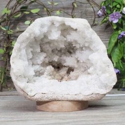 Natural Calcite Geode Lamp with Large LED Light Base DS1045 | Himalayan Salt Factory