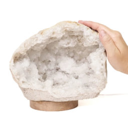 Natural Calcite Geode Lamp with Large LED Light Base DS984 8 Natural Calcite Geode Lamp with Large LED Light Base DS984 | Himalayan Salt Factory