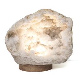 Natural Calcite Geode Lamp with Large LED Light Base DS984 | Himalayan Salt Factory