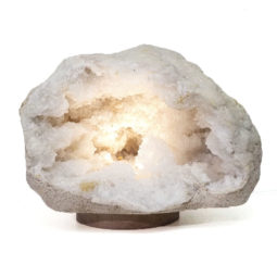 Natural Calcite Geode Lamp with Large LED Light Base DS985 | Himalayan Salt Factory