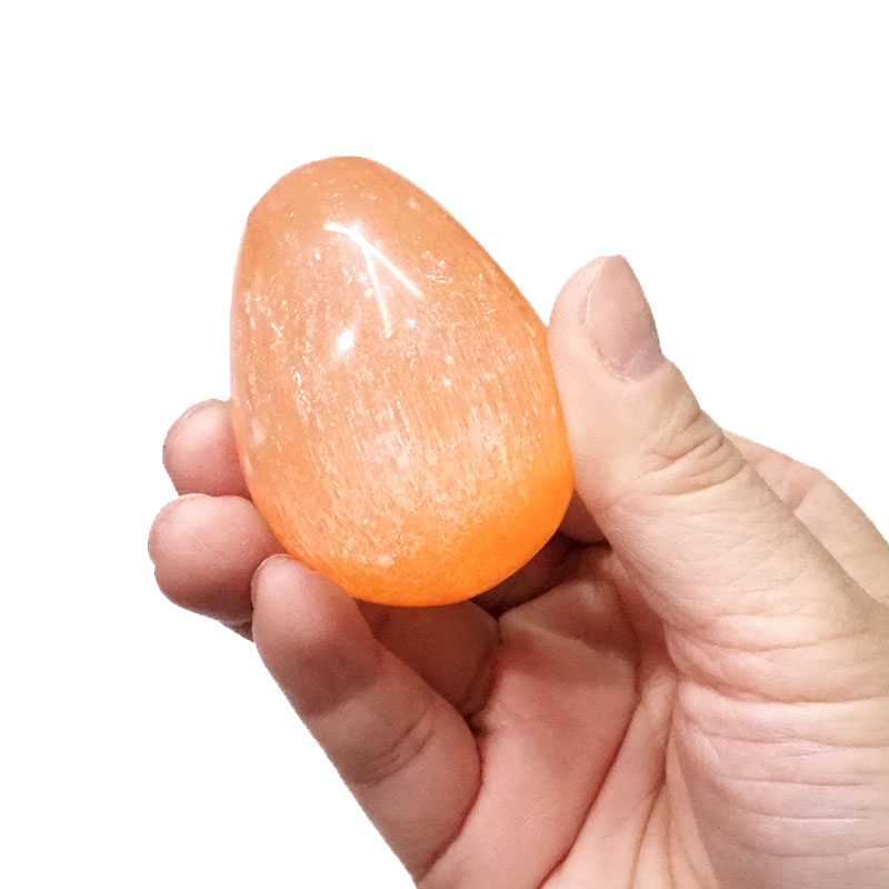Orange Selenite Polished Egg 4 Orange Selenite Polished Egg | Himalayan Salt Factory