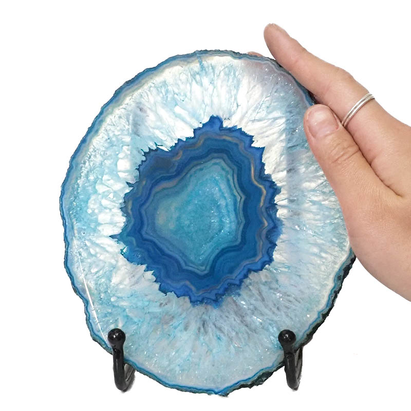 Sliced Brazilian Crystal Agate Lamp N784 5 Sliced Brazilian Crystal Agate Lamp N784 | Himalayan Salt Factory