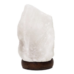 2-3kg White Himalayan Salt Lamp - Timber Base (12V – 12W) | Himalayan Salt Factory