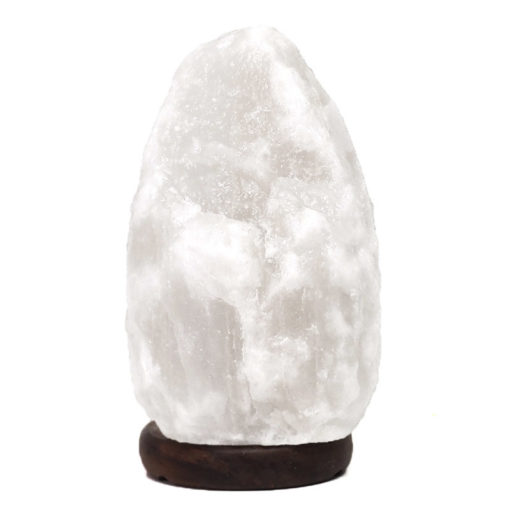 3-5kg White Himalayan Salt Lamp - Timber Base (12V – 12W) | Himalayan Salt Factory