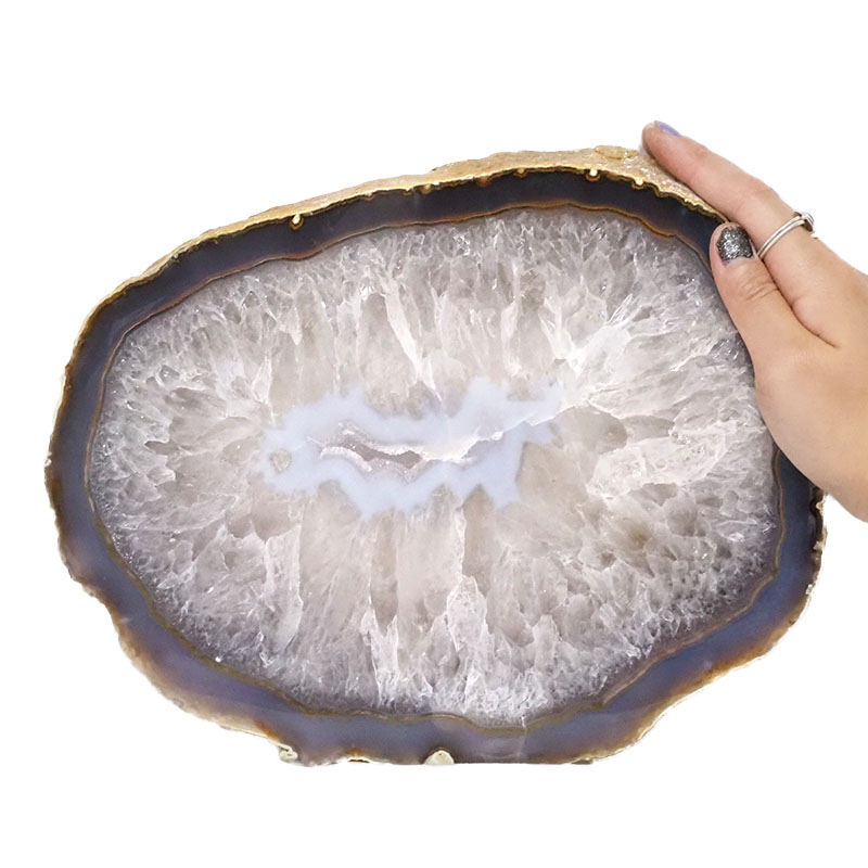 2.76kg Natural Agate Polished Slab Plate DN516 4 Natural Agate Polished Slab Plate DN516 | Himalayan Salt Factory