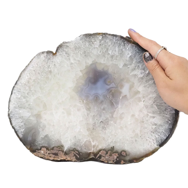 2.07kg Natural Agate Polished Slab Plate N868 4 Natural Agate Polished Slab Plate N868 | Himalayan Salt Factory