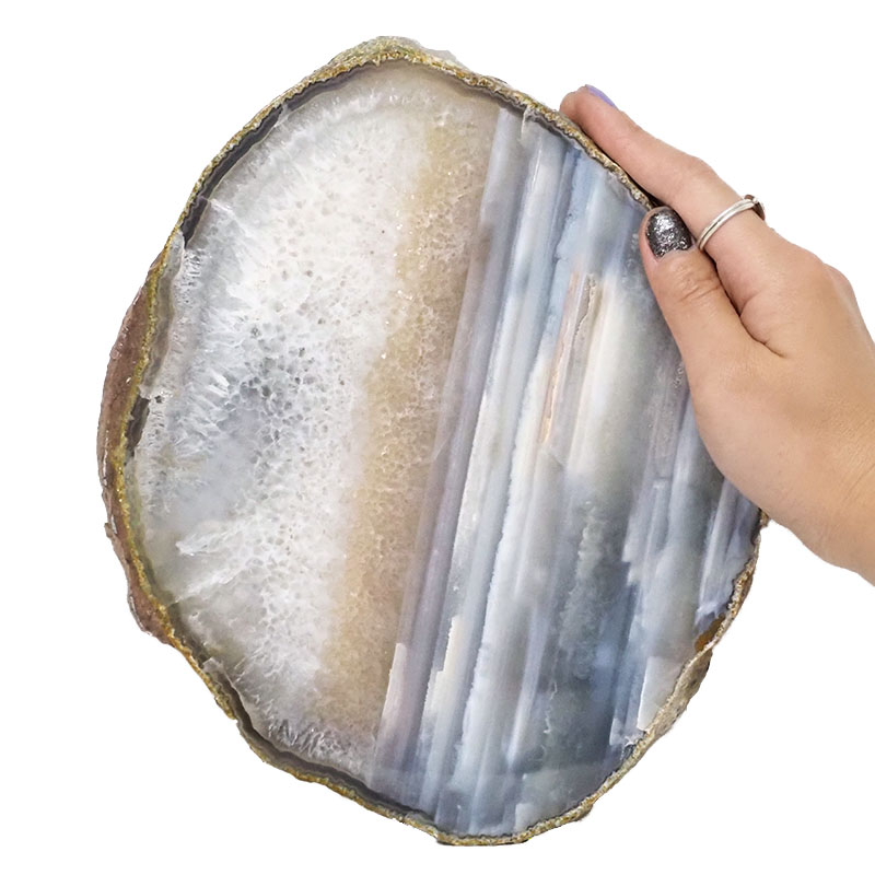 1.77kg Natural Agate Polished Slab Plate N882 4 Natural Agate Polished Slab Plate N882 | Himalayan Salt Factory