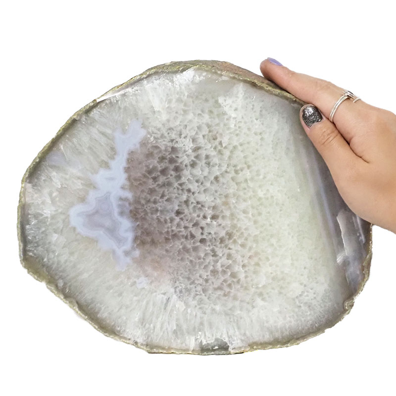 2.09kg Natural Agate Polished Slab Plate N885 4 Natural Agate Polished Slab Plate N885 | Himalayan Salt Factory
