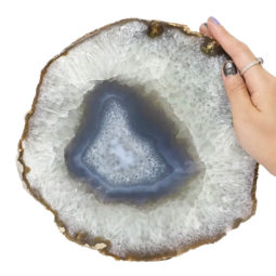2.18kg Natural Agate Polished Slab Plate N887 5 Natural Agate Polished Slab Plate N887 | Himalayan Salt Factory