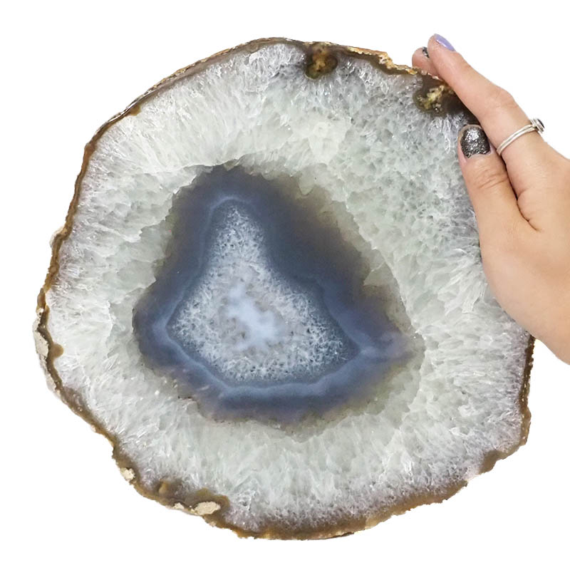 2.18kg Natural Agate Polished Slab Plate N887 4 Natural Agate Polished Slab Plate N887 | Himalayan Salt Factory