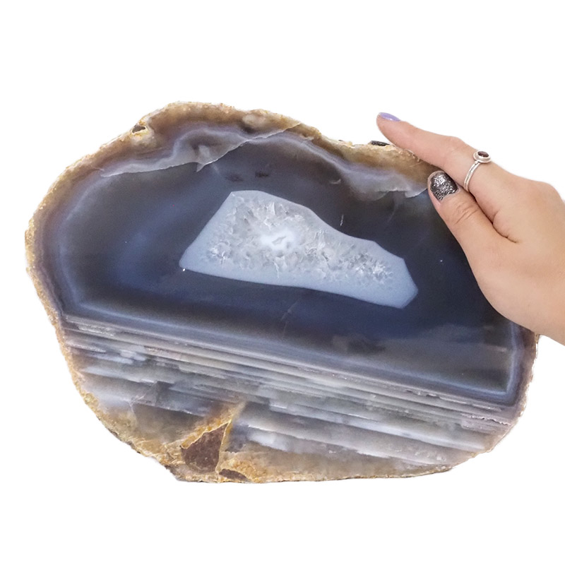 1.91kg Natural Agate Polished Slab Plate N891 4 Natural Agate Polished Slab Plate N891 | Himalayan Salt Factory