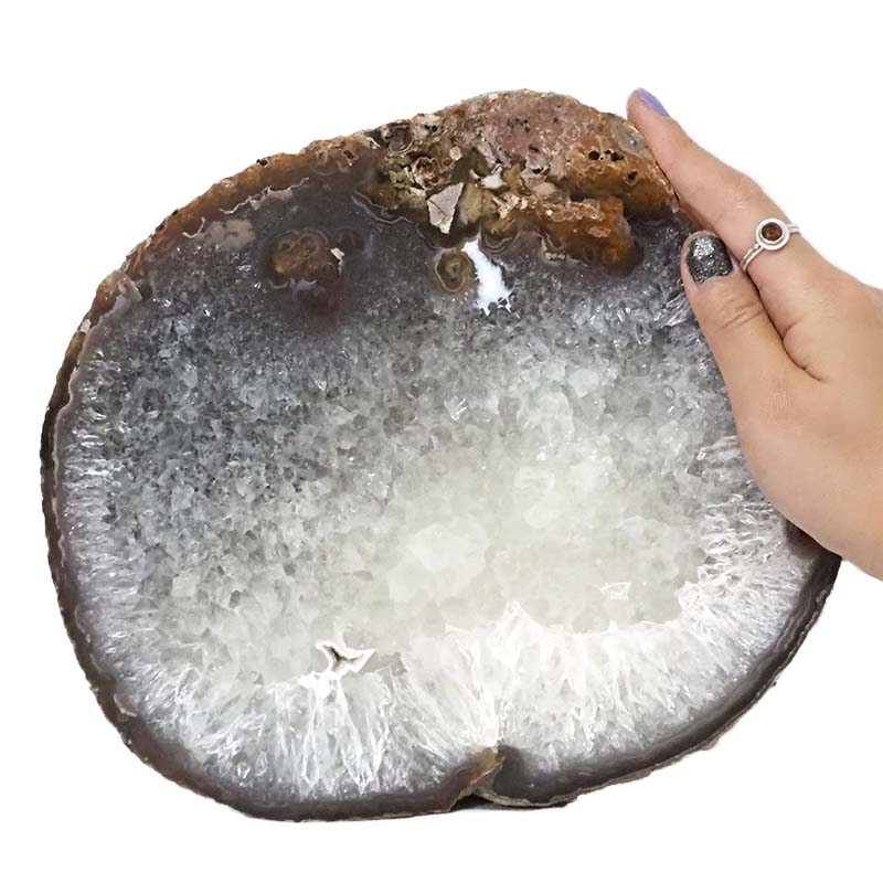 2.09kg Natural Agate Polished Slab Plate N894 4 Natural Agate Polished Slab Plate N894 | Himalayan Salt Factory