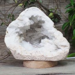 Natural Calcite Geode Lamp with Large LED Light Base DS1069 | Himalayan Salt Factory