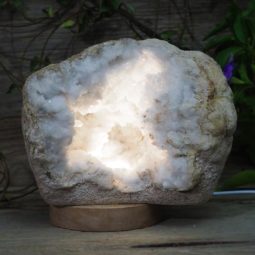 Natural Calcite Geode Lamp with Large LED Light Base DS1071 | Himalayan Salt Factory