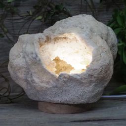 Natural Calcite Geode Lamp with Large LED Light Base DS1074 | Himalayan Salt Factory