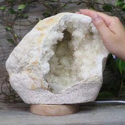 4.094kg Natural Calcite Geode Lamp with Large LED Light Base DS1079 9 Natural Calcite Geode Lamp with Large LED Light Base DS1079 | Himalayan Salt Factory
