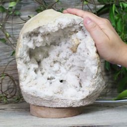 3.846kg Natural Calcite Geode Lamp with Large LED Light Base DS1082 9 Natural Calcite Geode Lamp with Large LED Light Base DS1082 | Himalayan Salt Factory