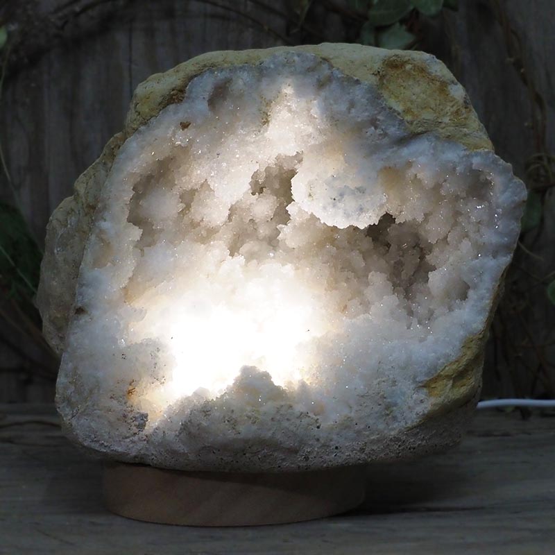 2.94kg Natural Calcite Geode Lamp with Large LED Light Base DS1124 3 Natural Calcite Geode Lamp with Large LED Light Base DS1124 | Himalayan Salt Factory