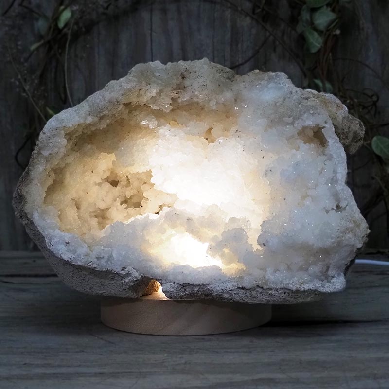 3.12kg Natural Calcite Geode Lamp with Large LED Light Base DS1125 3 Natural Calcite Geode Lamp with Large LED Light Base DS1125 | Himalayan Salt Factory