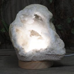 Natural Calcite Geode Lamp with Large LED Light Base DS1126 | Himalayan Salt Factory