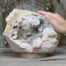 3.55kg Natural Calcite Geode Lamp with Large LED Light Base DS1134 9 Natural Calcite Geode Lamp with Large LED Light Base DS1134 | Himalayan Salt Factory
