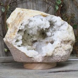 3.55kg Natural Calcite Geode Lamp with Large LED Light Base DS1134 8 Natural Calcite Geode Lamp with Large LED Light Base DS1134 | Himalayan Salt Factory