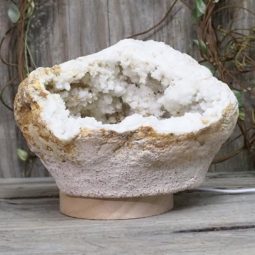 2.39kg Natural Calcite Geode Lamp with Large LED Light Base DS1136 8 Natural Calcite Geode Lamp with Large LED Light Base DS1136 | Himalayan Salt Factory
