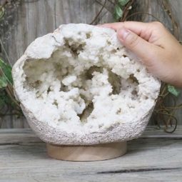 1.85kg Natural Calcite Geode Lamp with Large LED Light Base DS1137 9 Natural Calcite Geode Lamp with Large LED Light Base DS1137 | Himalayan Salt Factory