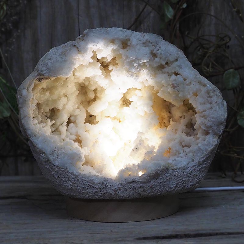 1.85kg Natural Calcite Geode Lamp with Large LED Light Base DS1137 3 Natural Calcite Geode Lamp with Large LED Light Base DS1137 | Himalayan Salt Factory