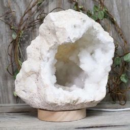4.38kg Natural Calcite Geode Lamp with Large LED Light Base DS1139 8 Natural Calcite Geode Lamp with Large LED Light Base DS1139 | Himalayan Salt Factory