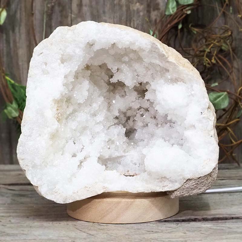 2.84kg Natural Calcite Geode Lamp with Large LED Light Base DS1156 5 Natural Calcite Geode Lamp with Large LED Light Base DS1156 | Himalayan Salt Factory