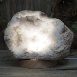 Natural Calcite Geode Lamp with Large LED Light Base DS1157 | Himalayan Salt Factory