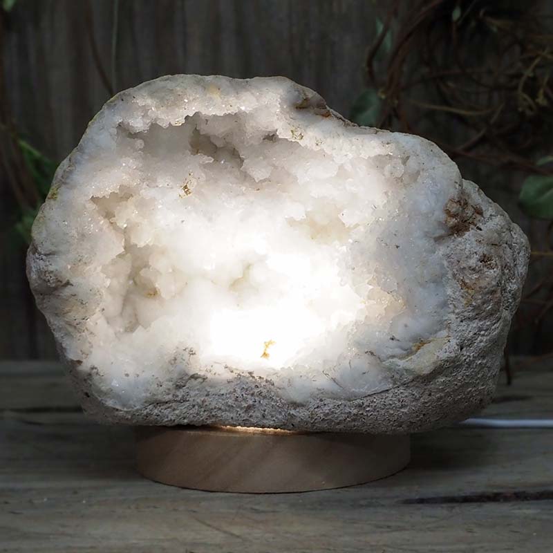 1.99kg Natural Calcite Geode Lamp with Large LED Light Base DS1157 3 Natural Calcite Geode Lamp with Large LED Light Base DS1157 | Himalayan Salt Factory