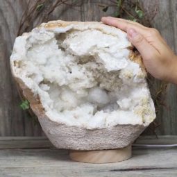 4.80kg Natural Calcite Geode Lamp with Large LED Light Base DS1158 8 Natural Calcite Geode Lamp with Large LED Light Base DS1158 | Himalayan Salt Factory