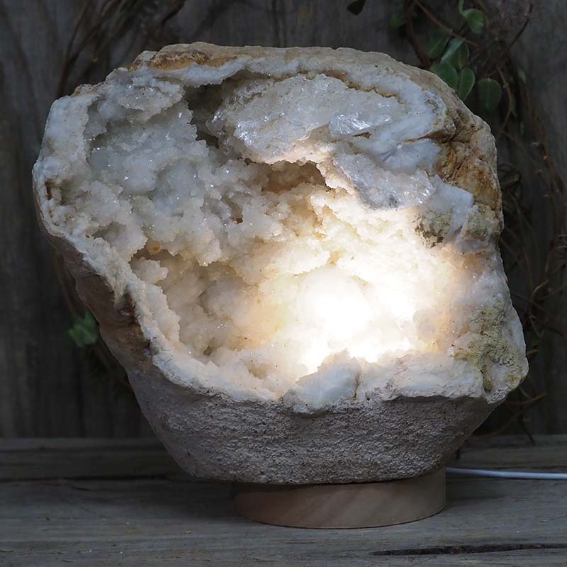 4.80kg Natural Calcite Geode Lamp with Large LED Light Base DS1158 3 Natural Calcite Geode Lamp with Large LED Light Base DS1158 | Himalayan Salt Factory