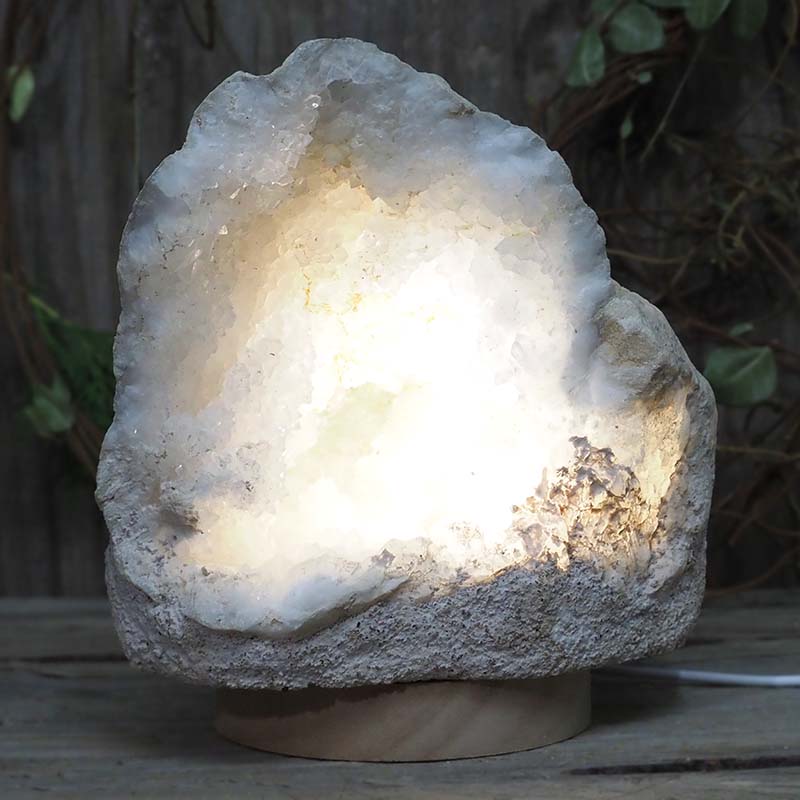 2.99kg Natural Calcite Geode Lamp with Large LED Light Base DS1162 3 Natural Calcite Geode Lamp with Large LED Light Base DS1162 | Himalayan Salt Factory