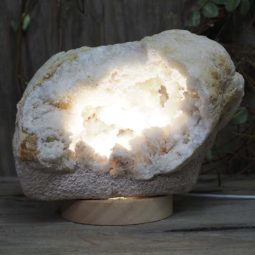 Natural Calcite Geode Lamp with Large LED Light Base DS1163 | Himalayan Salt Factory