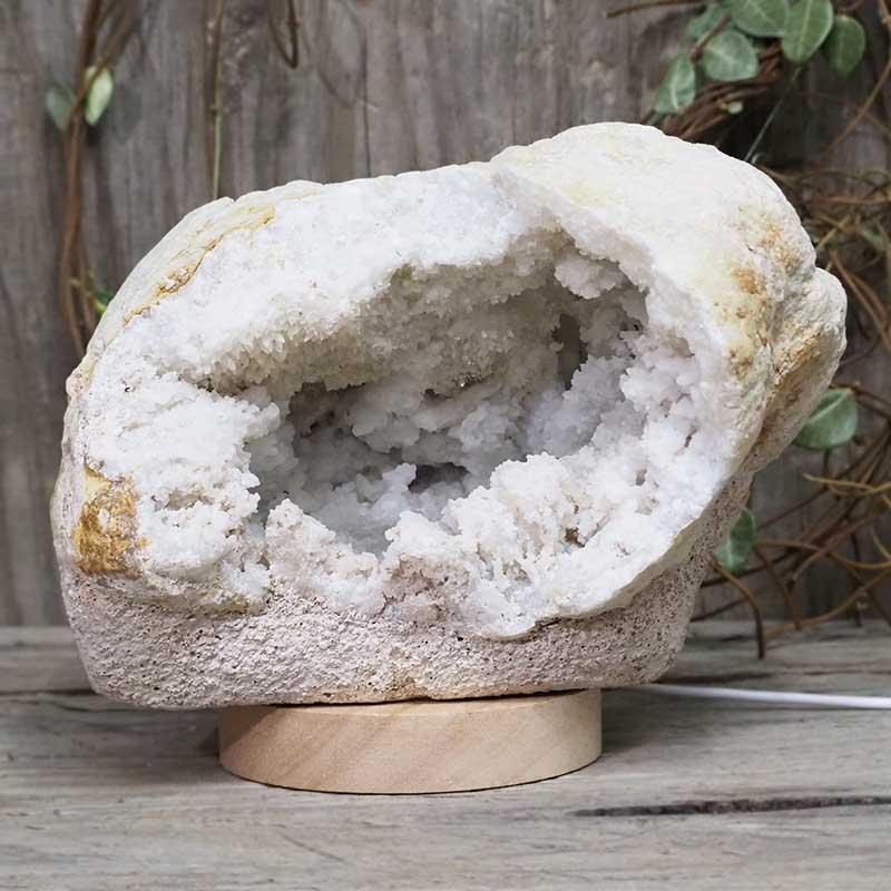 3.71kg Natural Calcite Geode Lamp with Large LED Light Base DS1163 5 Natural Calcite Geode Lamp with Large LED Light Base DS1163 | Himalayan Salt Factory