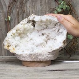 2.92kg Natural Calcite Geode Lamp with Large LED Light Base DS1180 9 Natural Calcite Geode Lamp with Large LED Light Base DS1180 | Himalayan Salt Factory