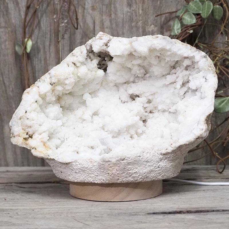 2.92kg Natural Calcite Geode Lamp with Large LED Light Base DS1180 4 Natural Calcite Geode Lamp with Large LED Light Base DS1180 | Himalayan Salt Factory