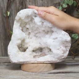 2.29kg Natural Calcite Geode Lamp with Large LED Light Base DS1182 8 Natural Calcite Geode Lamp with Large LED Light Base DS1182 | Himalayan Salt Factory