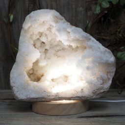 Natural Calcite Geode Lamp with Large LED Light Base DS1182 | Himalayan Salt Factory
