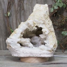 2.55kg Natural Calcite Geode Lamp with Large LED Light Base DS1187 9 Natural Calcite Geode Lamp with Large LED Light Base DS1187 | Himalayan Salt Factory