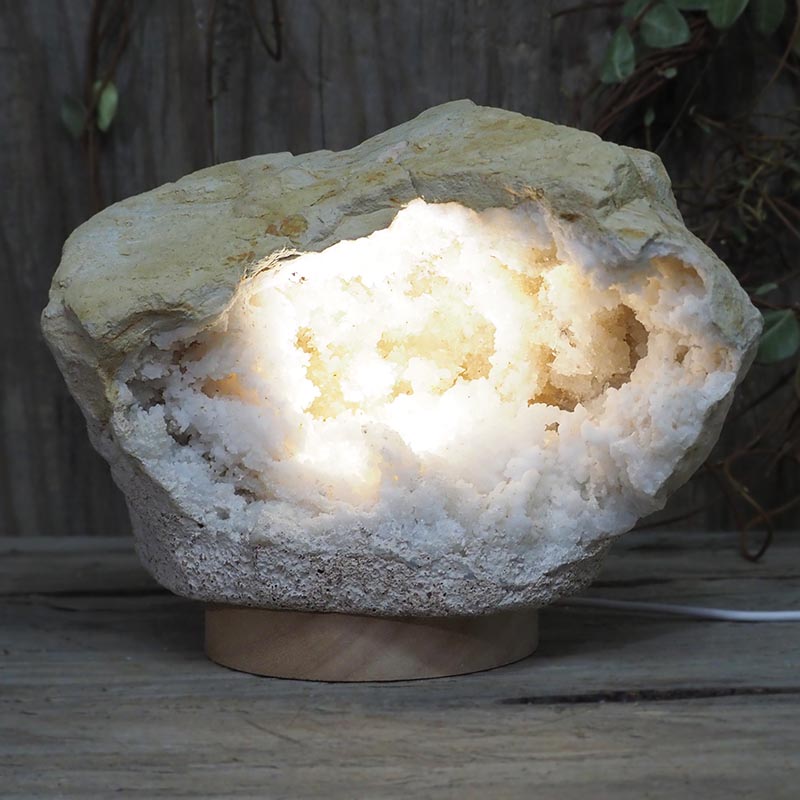 2.80kg Natural Calcite Geode Lamp with Large LED Light Base DS1190 3 Natural Calcite Geode Lamp with Large LED Light Base DS1190 | Himalayan Salt Factory