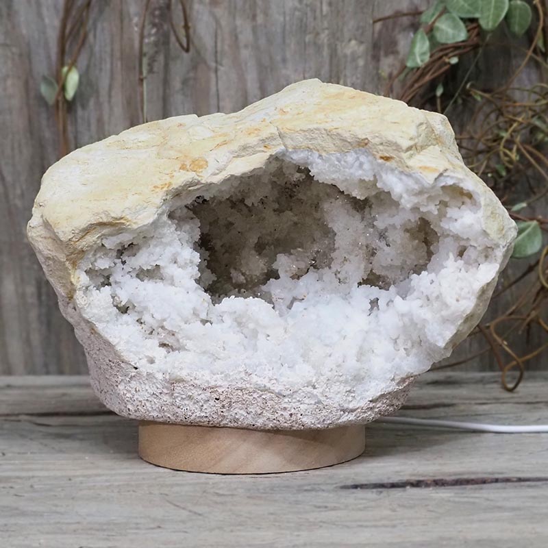 2.80kg Natural Calcite Geode Lamp with Large LED Light Base DS1190 5 Natural Calcite Geode Lamp with Large LED Light Base DS1190 | Himalayan Salt Factory