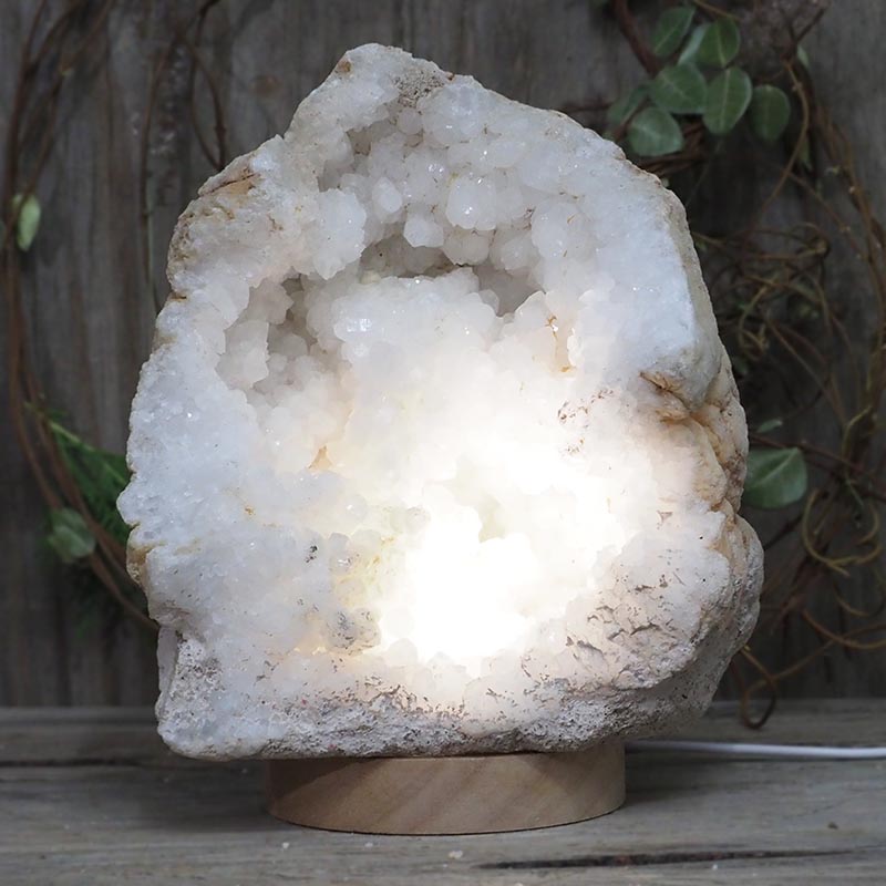 3.74kg Natural Calcite Geode Lamp with Large LED Light Base DS1191 3 Natural Calcite Geode Lamp with Large LED Light Base DS1191 | Himalayan Salt Factory
