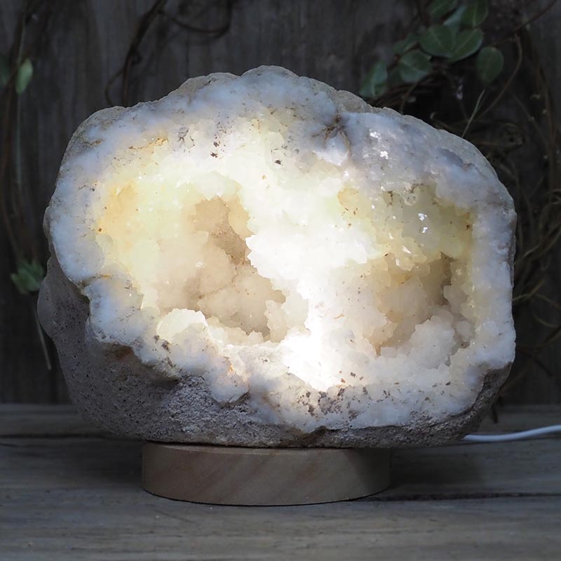 3.41kg Natural Calcite Geode Lamp with Large LED Light Base DS1193 3 Natural Calcite Geode Lamp with Large LED Light Base DS1193 | Himalayan Salt Factory