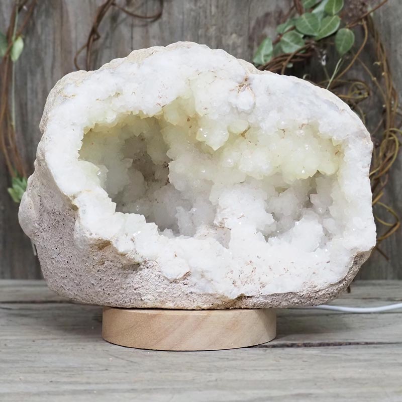 3.41kg Natural Calcite Geode Lamp with Large LED Light Base DS1193 5 Natural Calcite Geode Lamp with Large LED Light Base DS1193 | Himalayan Salt Factory